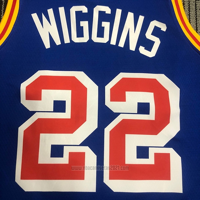 Camiseta Golden State Warriors Andrew Wiggins #22 75th Anniversary Azul